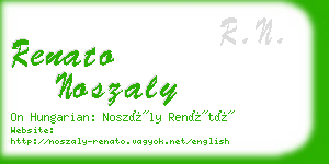 renato noszaly business card